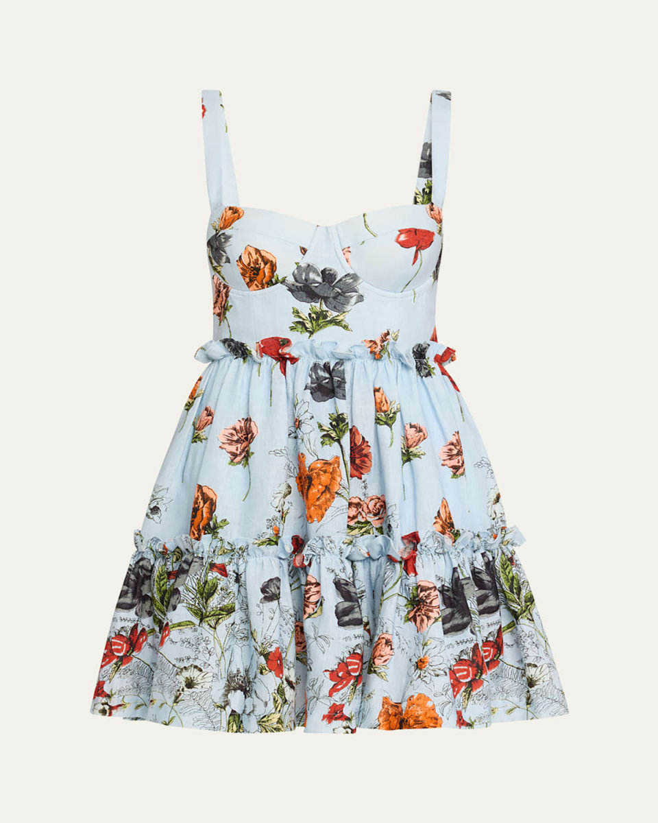 Audrey Floral-Print Poplin Fit & Flare Mini Dress